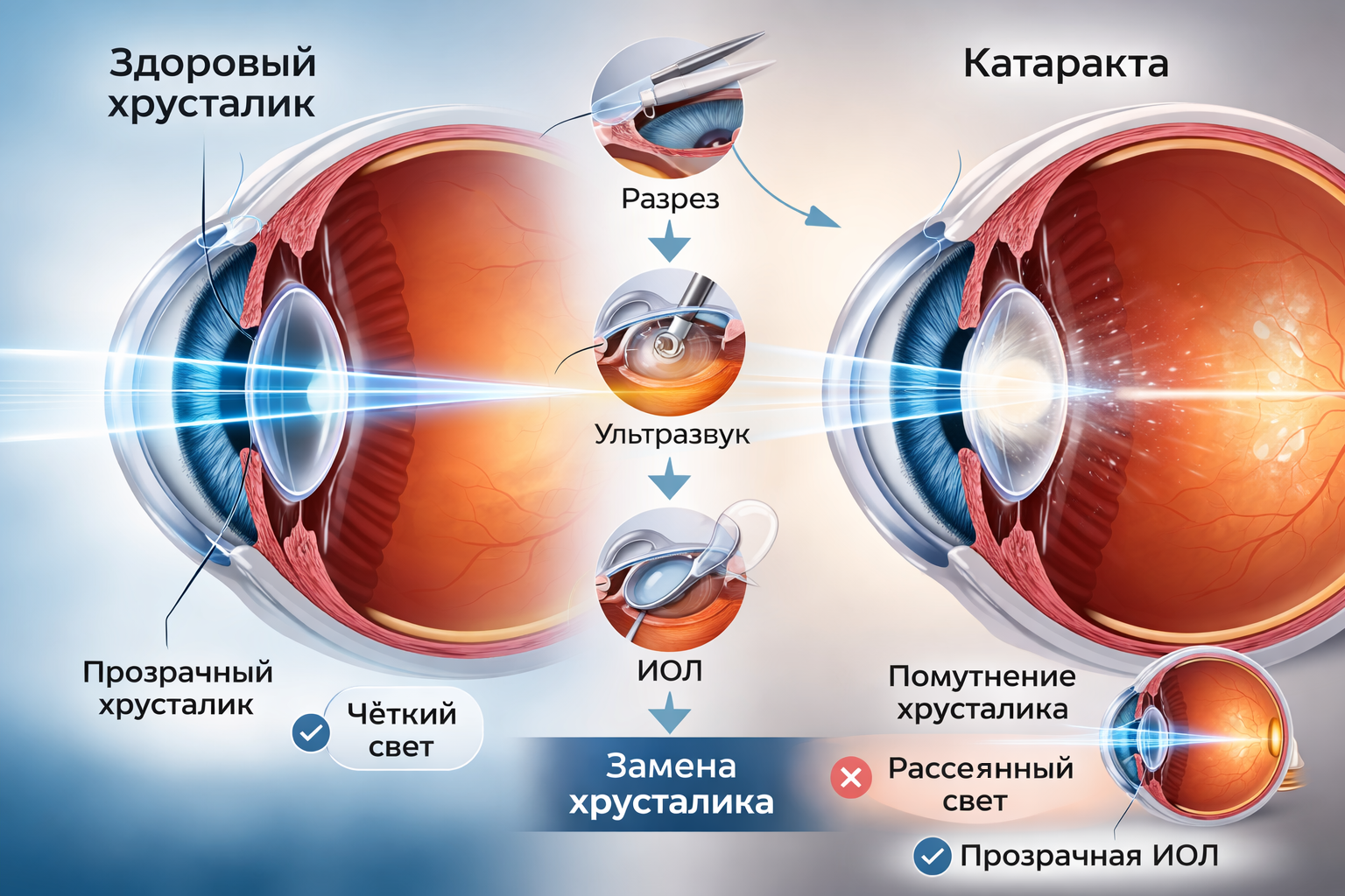 этапы операции при катаракте