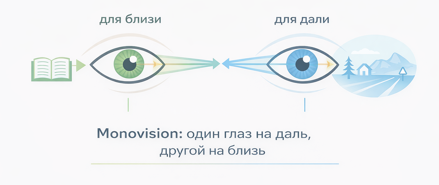 Monovision: один глаз на даль, другой на близь