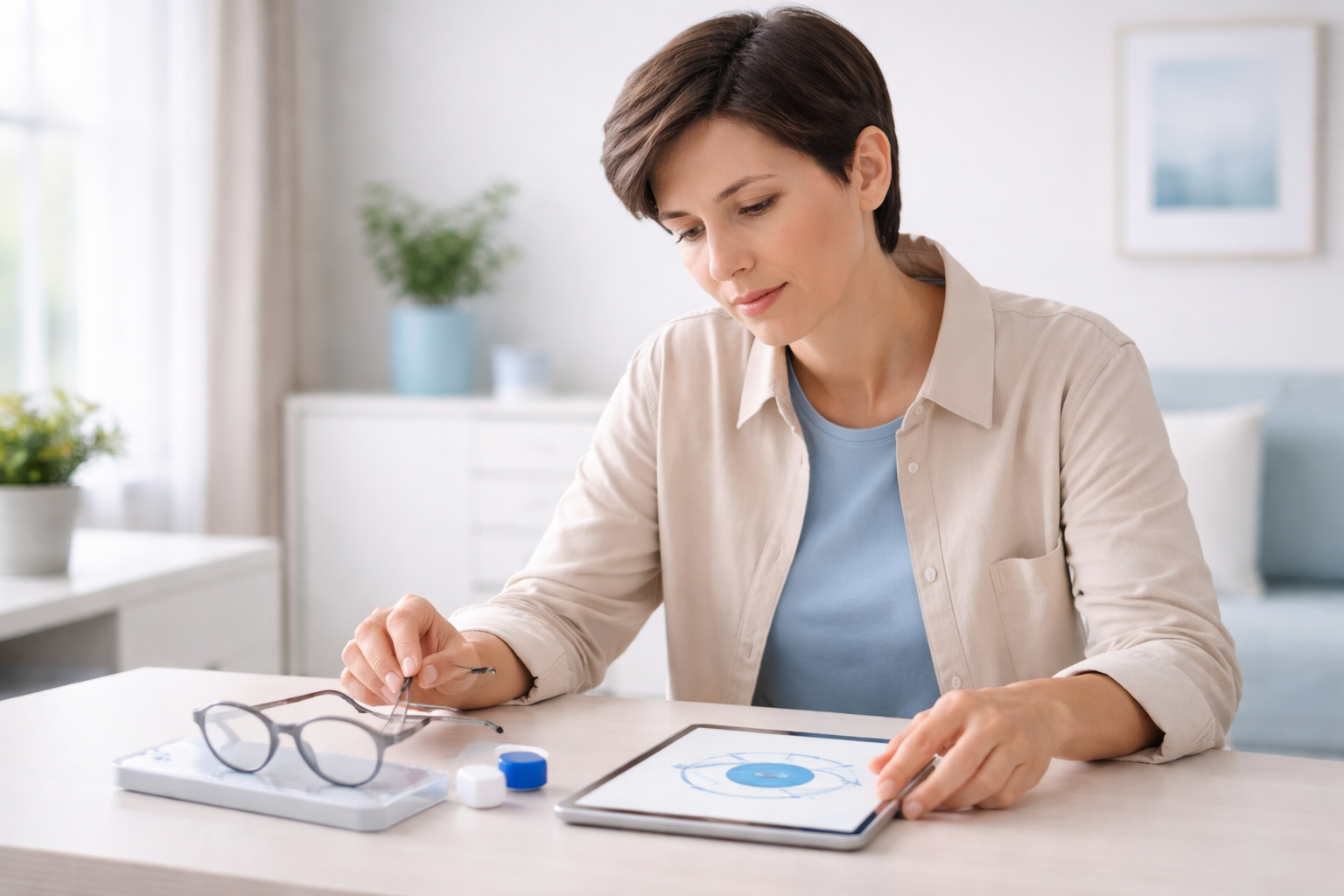 человек, выбирающий способ коррекции астигматизма