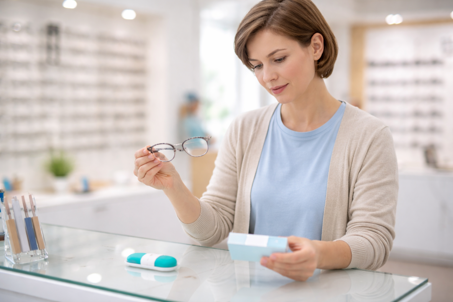 выбор между очками и контактными линзами