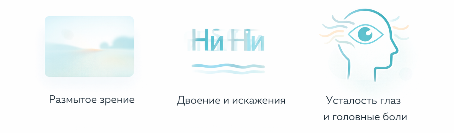 три основных симптома астигматизма