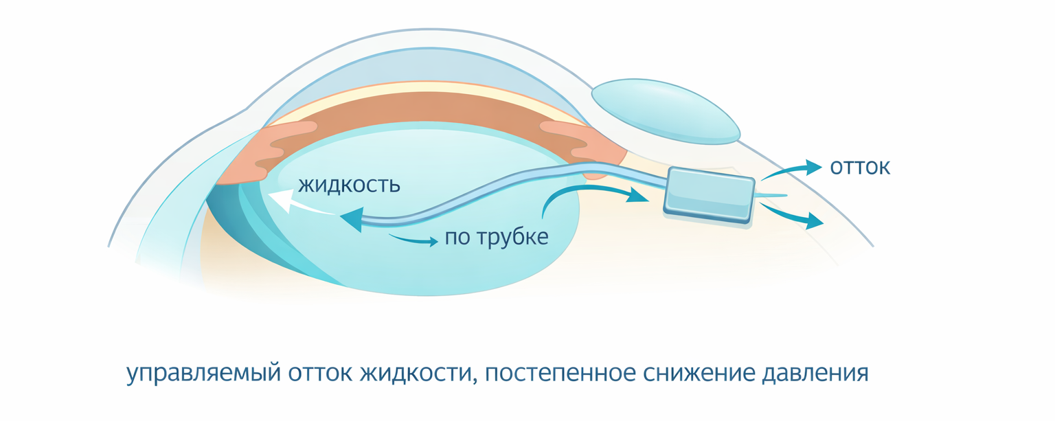 схема клапана при глаукоме